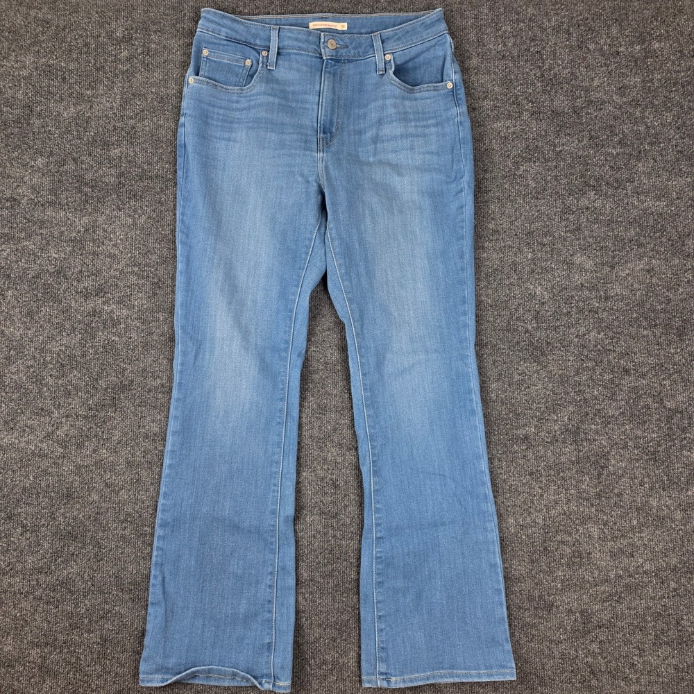 Levis 725 High Rise Bootcut Jeans Women's 32 Denim Stretch Med Wash Casual Blue